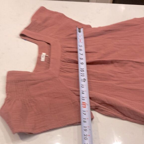 Madewell 100% Cotton Gauze Lightspun Butterfly Square Neck Mini Pink Dress Sz XS - Picture 5 of 8